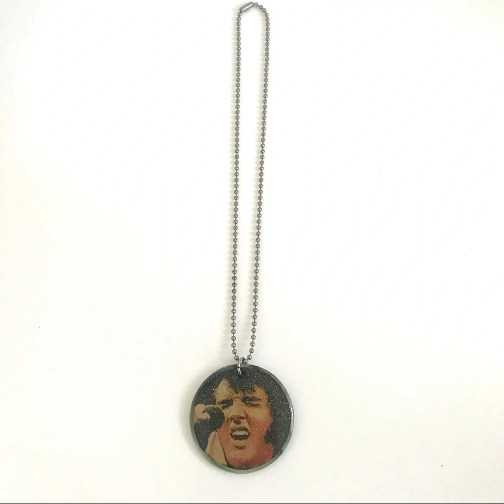 Elvis Presley necklace sparkle resin acrylic retro statement jewelry